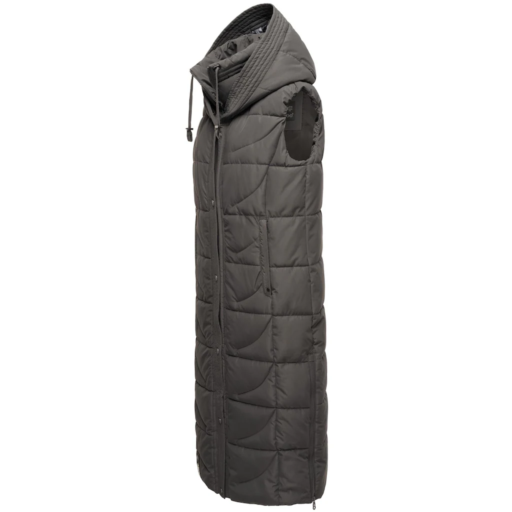 Navahoo Steppweste »Brezelchen« Warme lange Damen Outdoor-Weste mit Kapuze