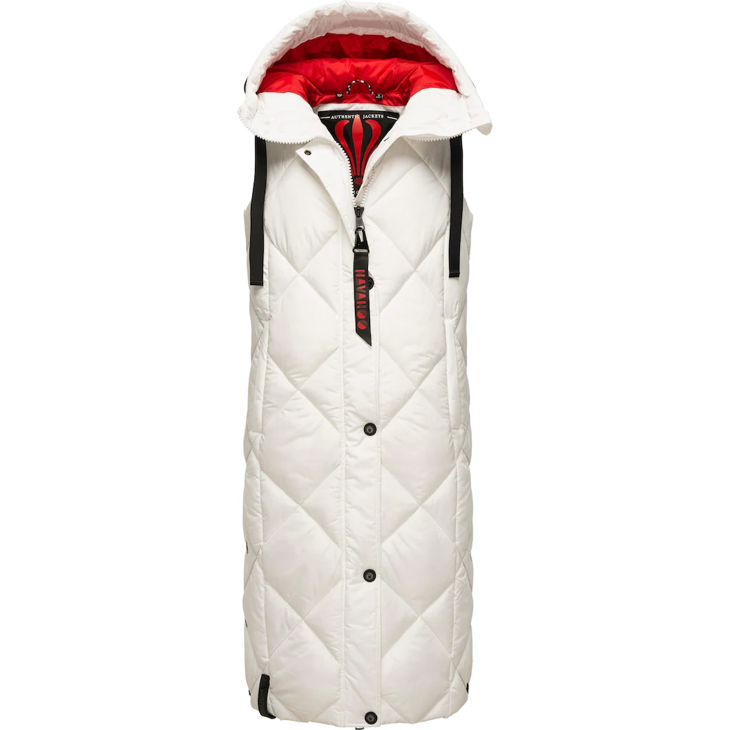 Navahoo Steppweste »Schnuckel« Warme Damen Outdoor-Weste Lang Mit Kapuze