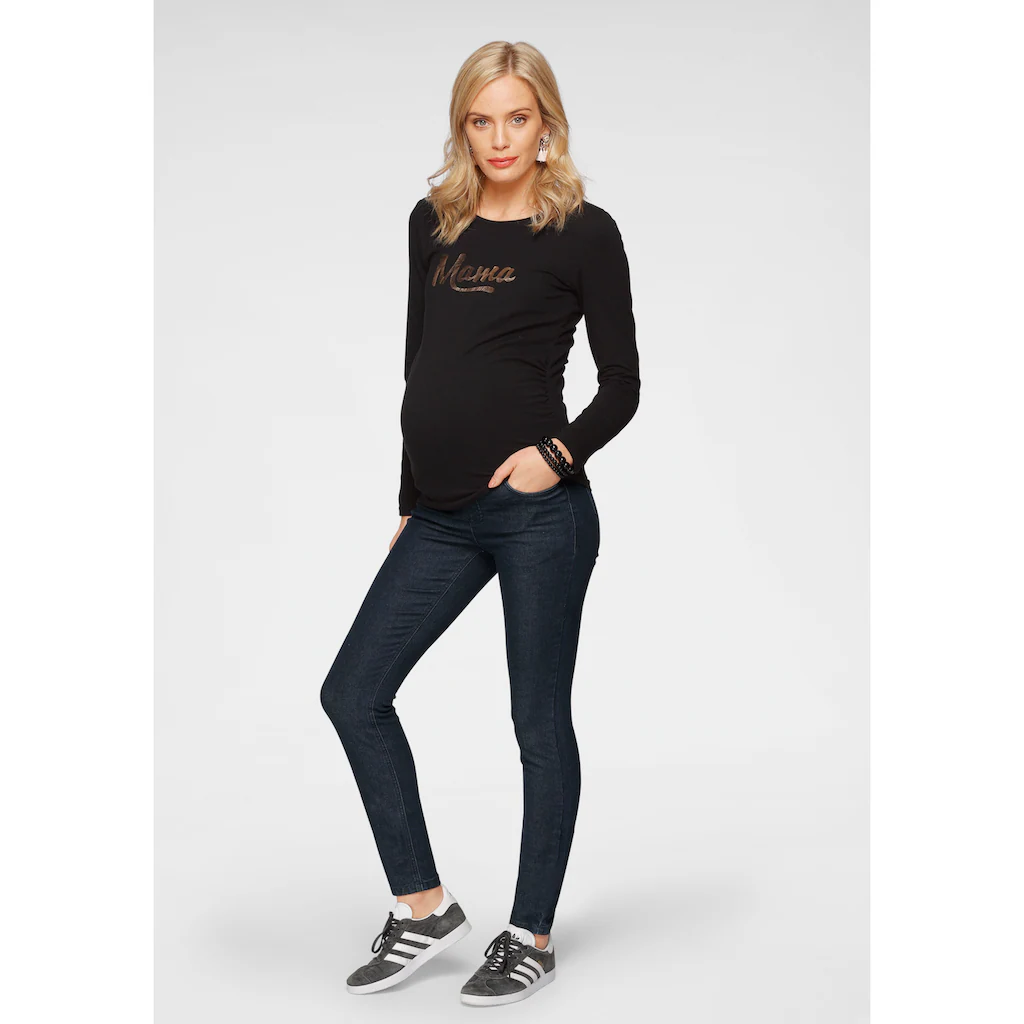 Neun Monate Umstandsjeans »Stretch-Jeans Für Schwangerschaft Und Stillzeit« Schmale Beinform Hohe Taille Langes Bein