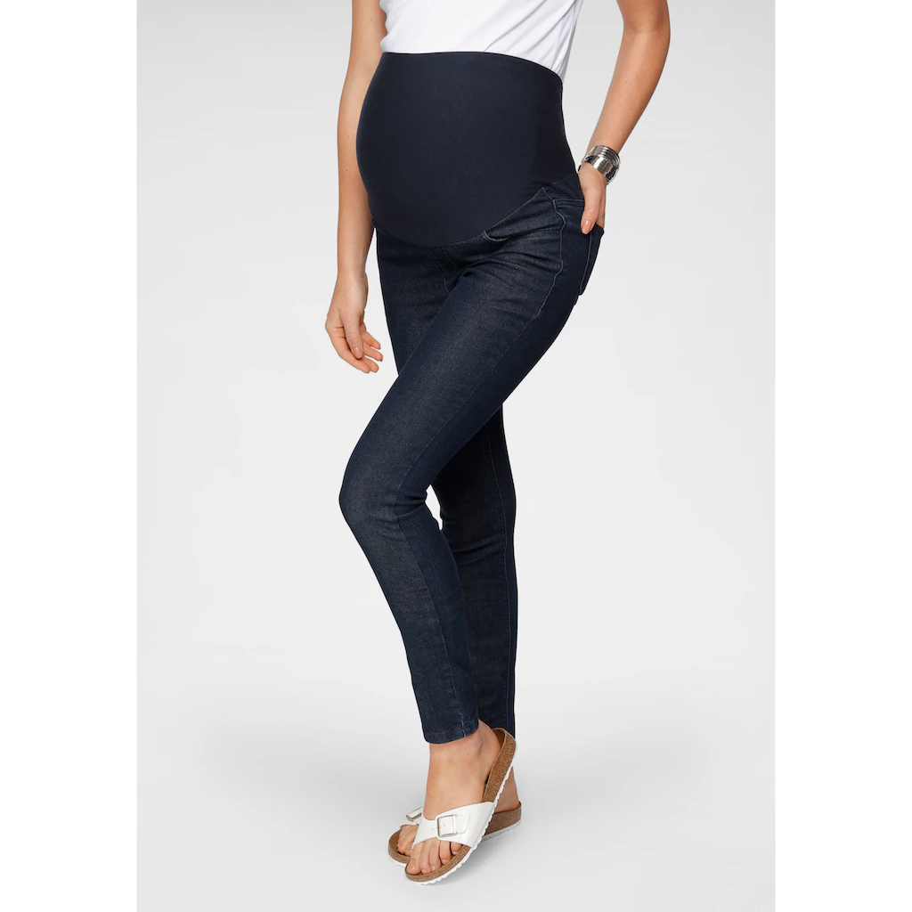 Neun Monate Umstandsjeans »Stretch-Jeans für Schwangerschaft und Stillzeit« schmale Beinform hohe Taille langes Bein