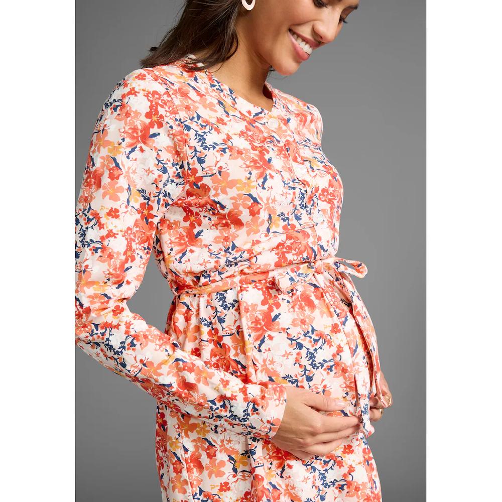 Neun Monate Umstandskleid »Umstandskleid Mit Knopfleiste« Shirtkleid Mit Tiefer Knopfleiste Ideal Zum Stillen