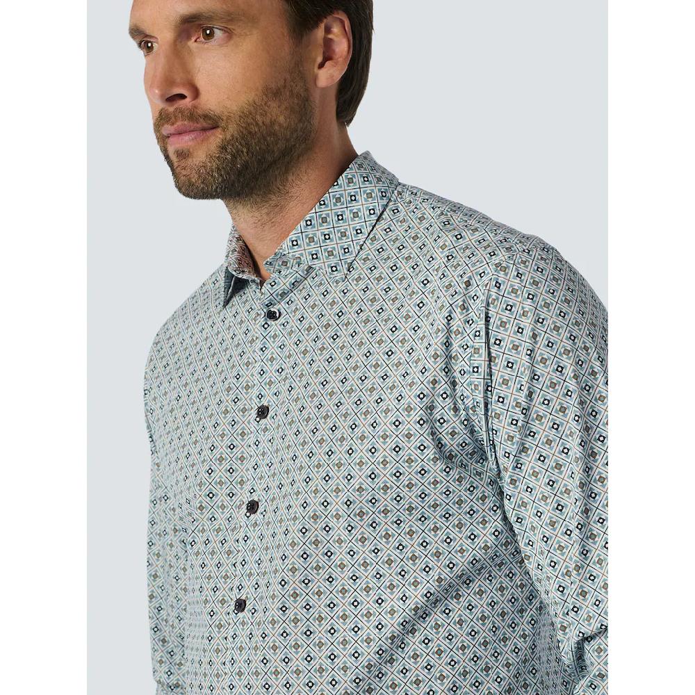NO EXCESS Langarmhemd »No Excess Stilvolles Hemd Mit Allover-Muster« ▷ Bestellen