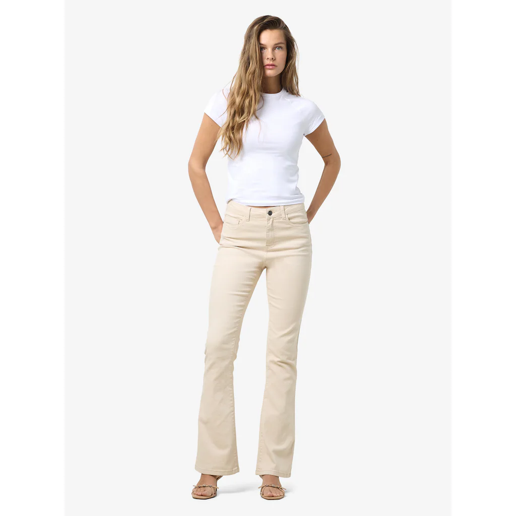 Noisy May Bootcut-Jeans »NMSALLIE HW FLARE JEANS OATMEAL NOOS«