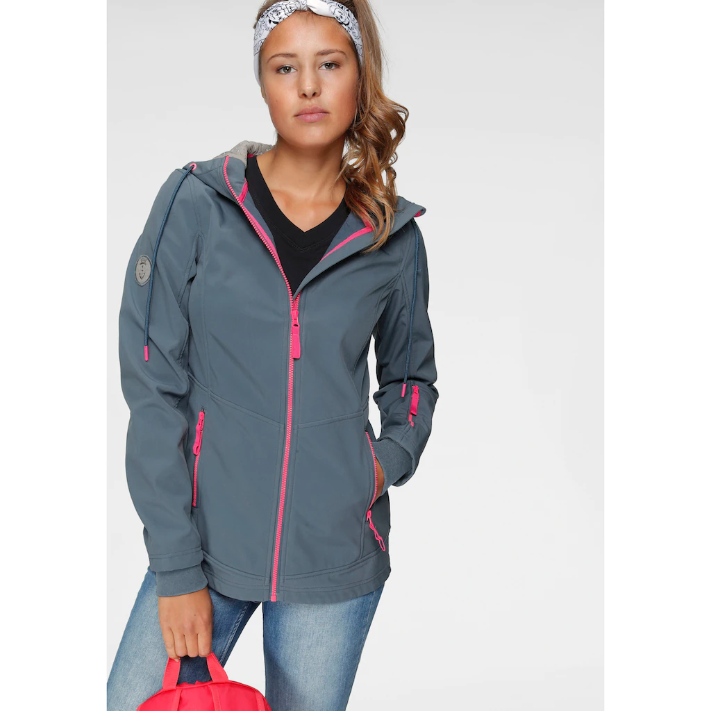 Ocean Sportswear Softshelljacke »aus recyceltem Polyester« mit Kapuze atmungsaktiv wasserabweisend windabweisend