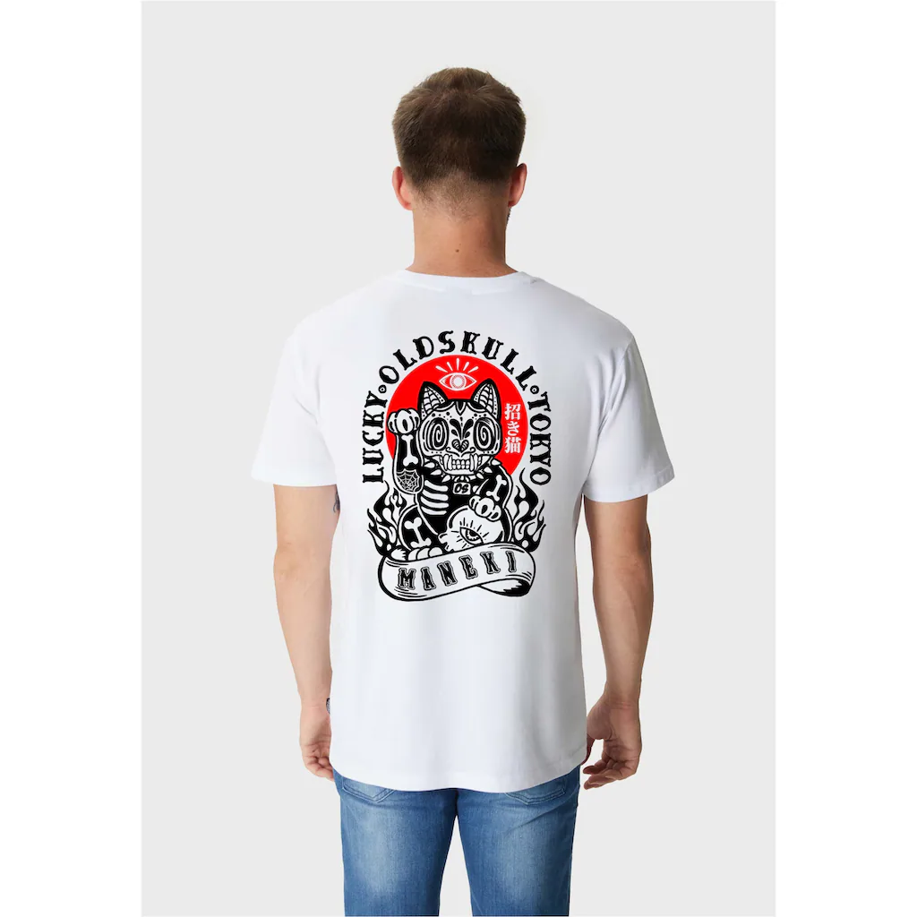 Oldskull T-Shirt »ASIAN REBEL CAT KANJI GRAPHIC« (1 Tlg.) Mit Coolem Backprint