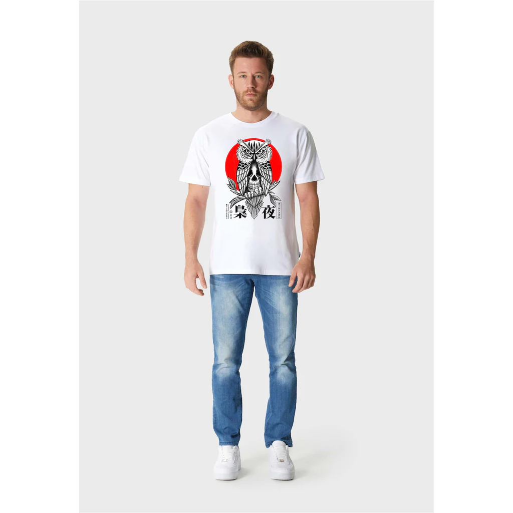 Oldskull T-Shirt »ASIAN SECRET OWL SKULL« (1 Tlg.) Mit Coolem Print
