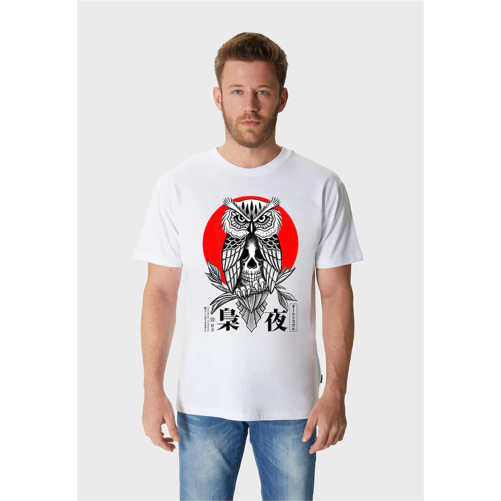 Oldskull T-Shirt »ASIAN SECRET OWL SKULL« (1 tlg.) mit coolem Print
