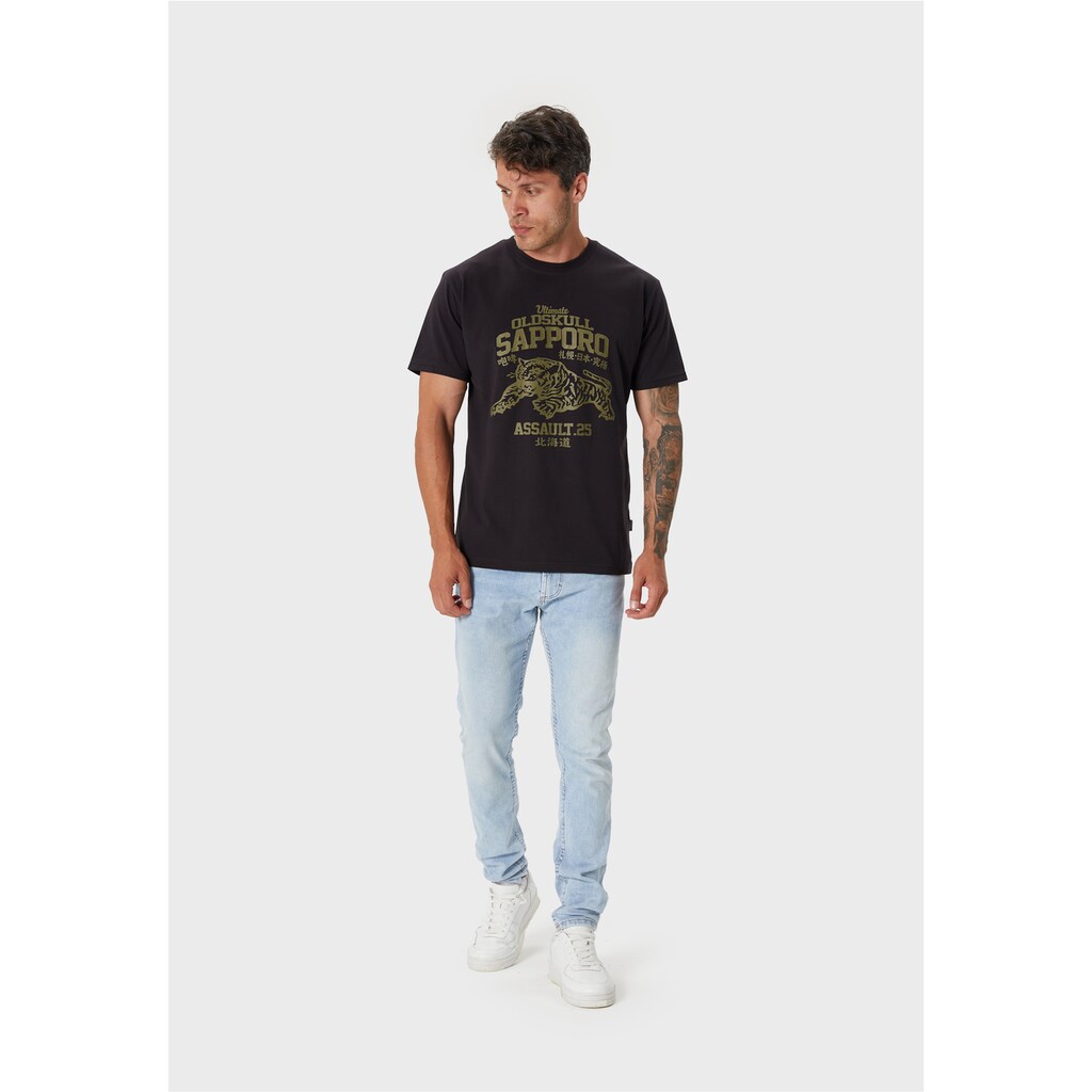 Oldskull T-Shirt »Retro Japan Teeger« (1 Tlg.) Mit Angesagtem Print Im Vintage-Stil