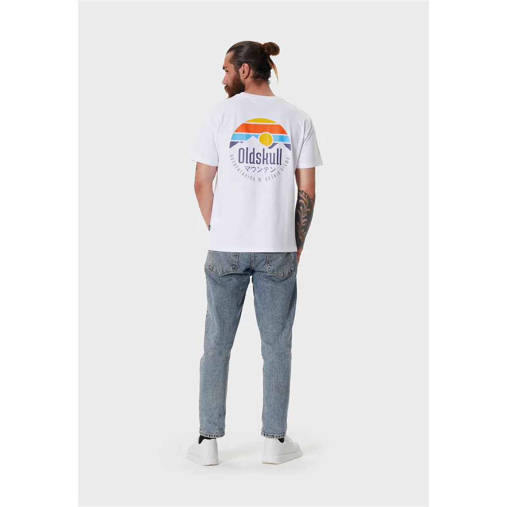 Oldskull T-Shirt »Retro Mountain« (1 Tlg.) Mit Coolem Print