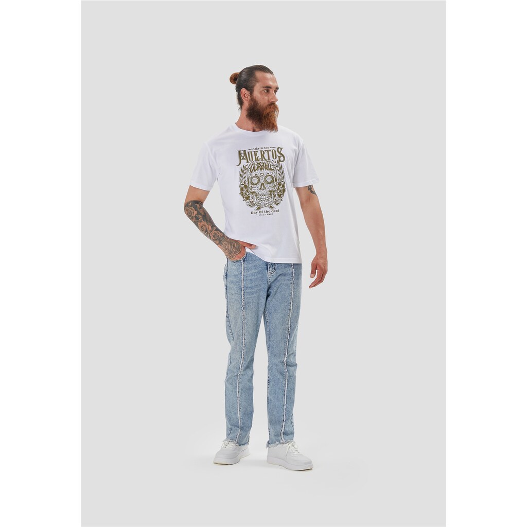 Oldskull T-Shirt »Wrldvibe Day Of The Dead Skull« (1 Tlg.) Mit Dia De Los Muertos-Print