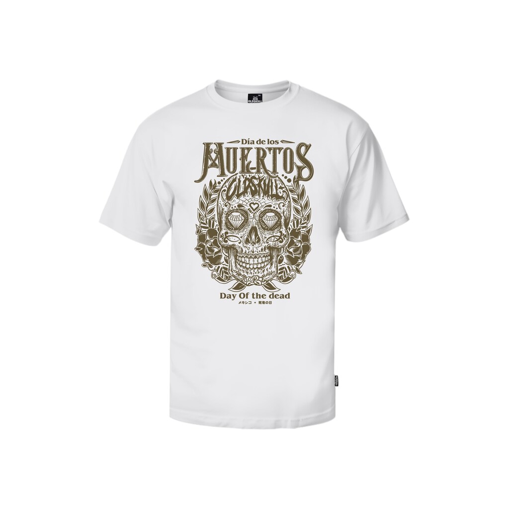 Oldskull T-Shirt »Wrldvibe Day Of The Dead Skull« (1 Tlg.) Mit Dia De Los Muertos-Print