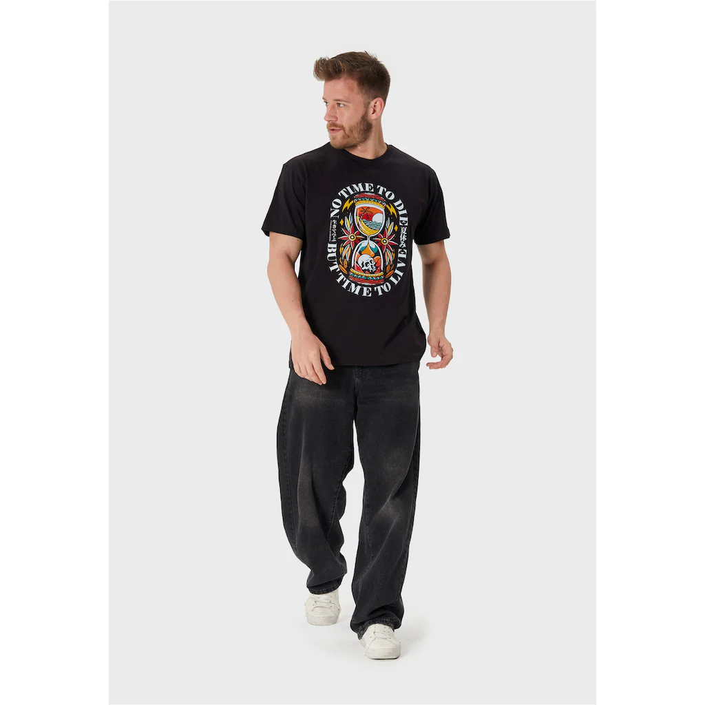 Oldskull T-Shirt »Wrldvibe Time To Live« (1 Tlg.) Mit Angesagtem Frontprint