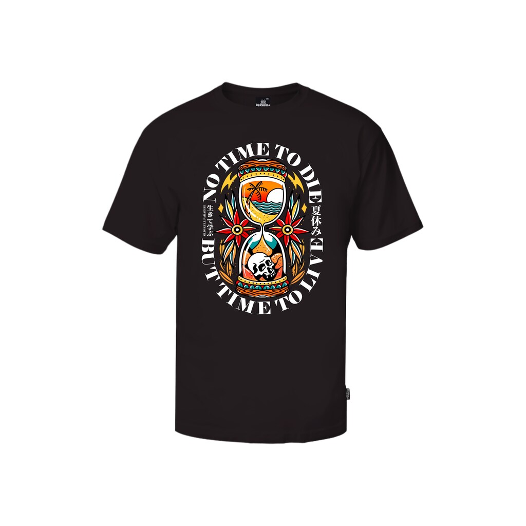 Oldskull T-Shirt »Wrldvibe Time To Live« (1 Tlg.) Mit Angesagtem Frontprint