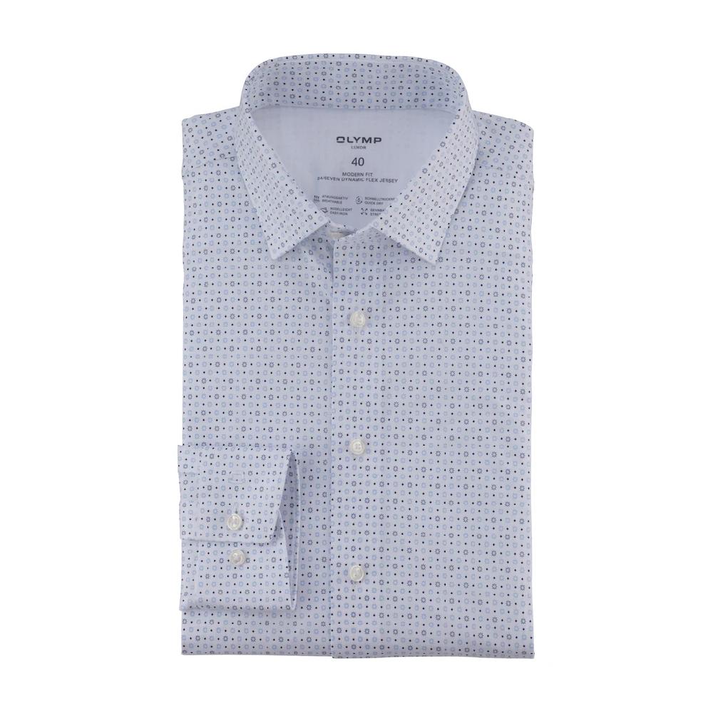 OLYMP Businesshemd »24/7 - Luxor modern fit - Jersey« mit Blüten-Minimal-Dessin