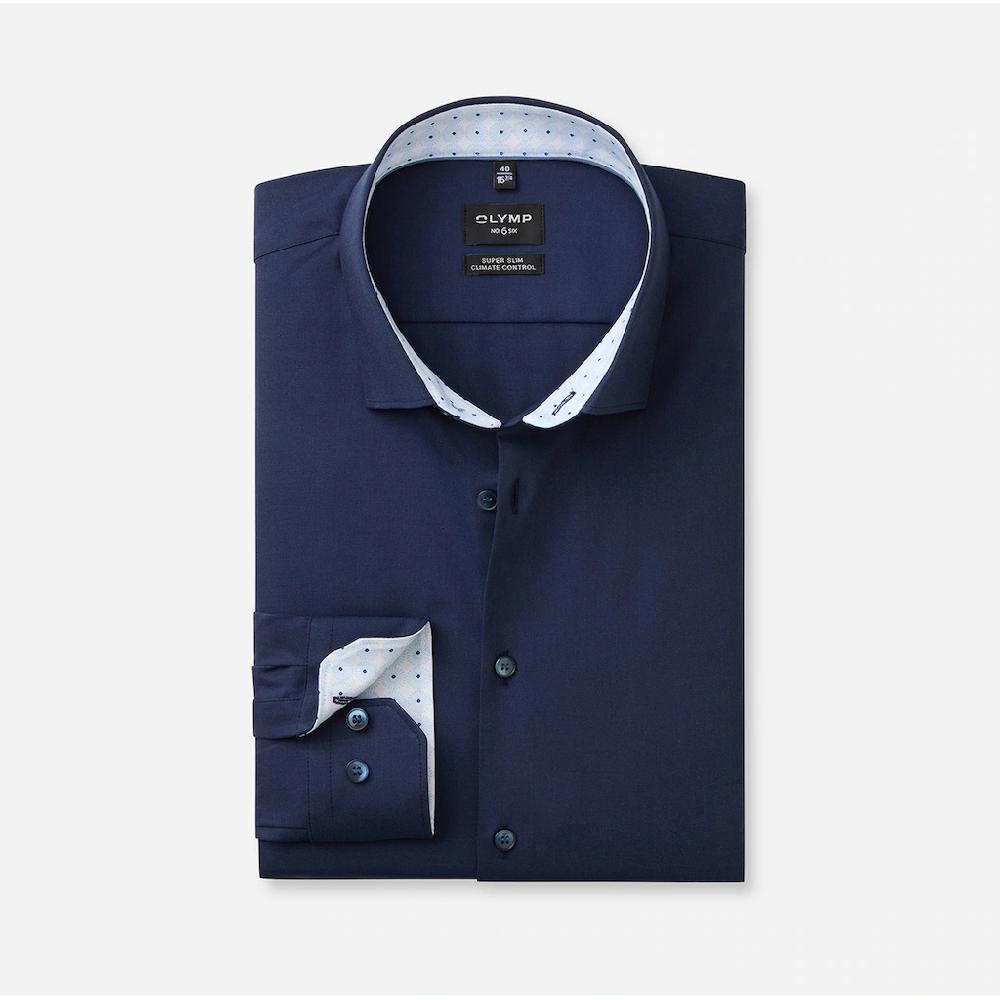 OLYMP Businesshemd »No. Six 24/Seven Super Slim« Manschette Und Krageninnenseite Kontrastfarben Gemustert ▷ Kaufen