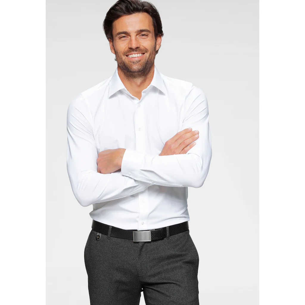 OLYMP Langarmhemd »Luxor 24/Seven Modern Fit Jerseyshirt« Mit Geruchshemmenden Materialeigenschaften ▷ Kaufen