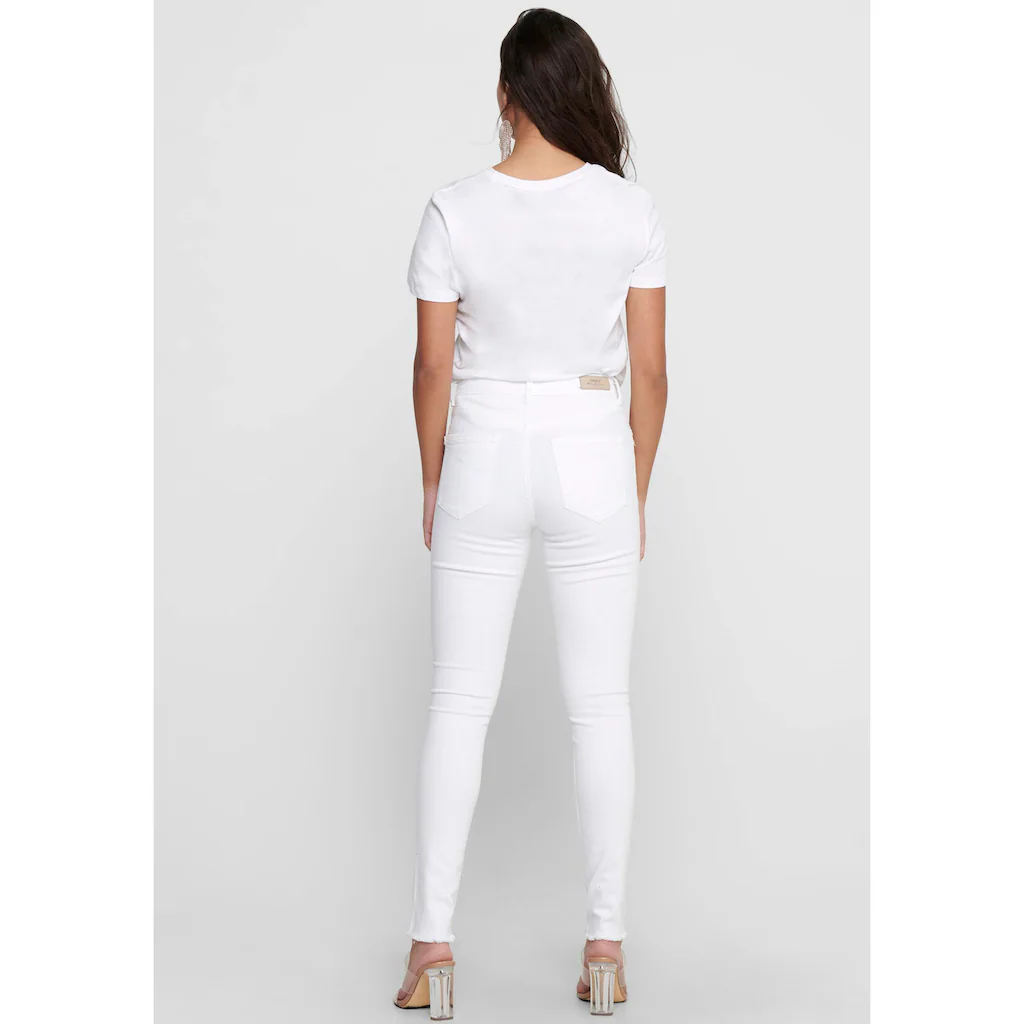 ONLY Ankle-Jeans »ONLBLUSH MID SK RW ANK DNM REA0730 NOOS« Mit Leicht Ausgefranstem Beinabschluss
