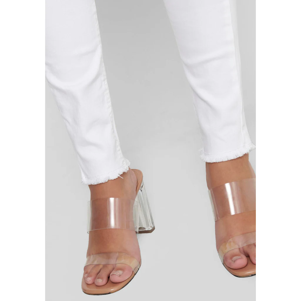 ONLY Ankle-Jeans »ONLBLUSH MID SK RW ANK DNM REA0730 NOOS« Mit Leicht Ausgefranstem Beinabschluss
