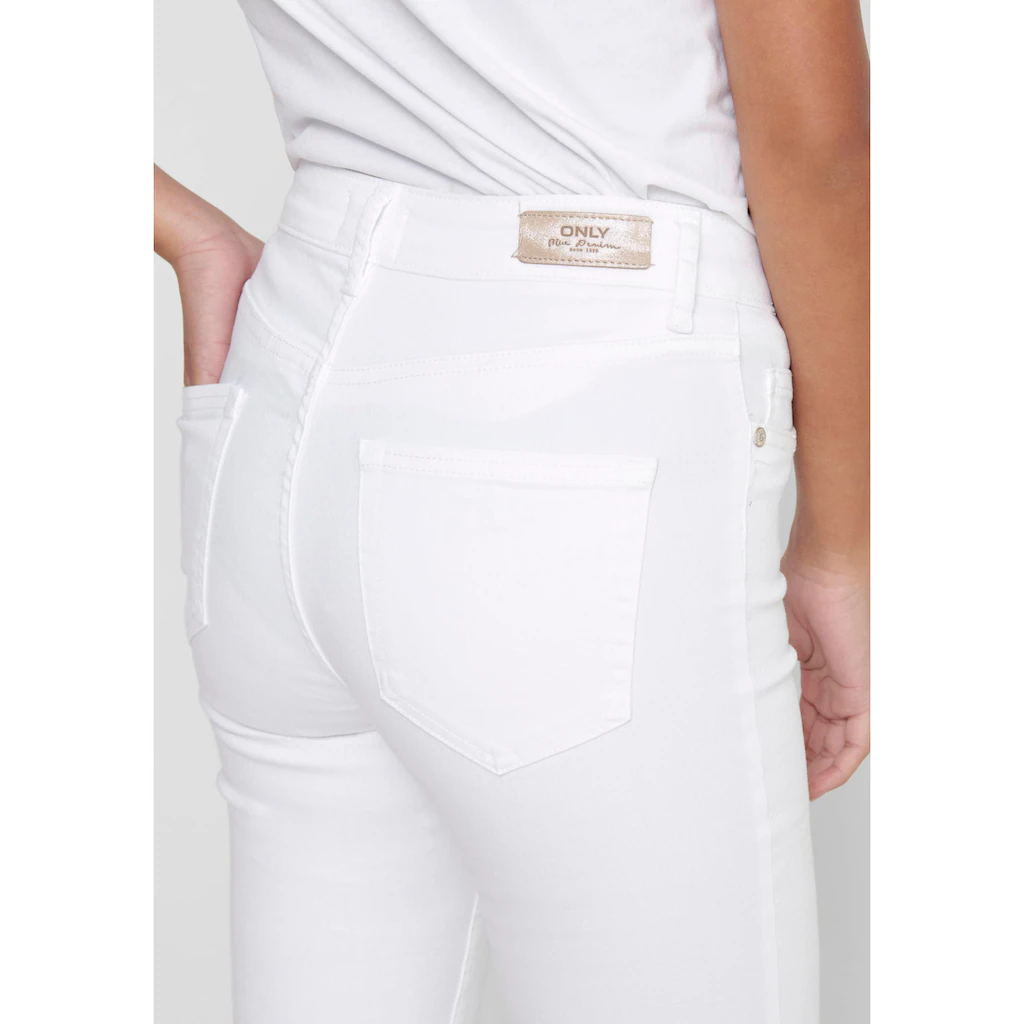 ONLY Ankle-Jeans »ONLBLUSH MID SK RW ANK DNM REA0730 NOOS« Mit Leicht Ausgefranstem Beinabschluss