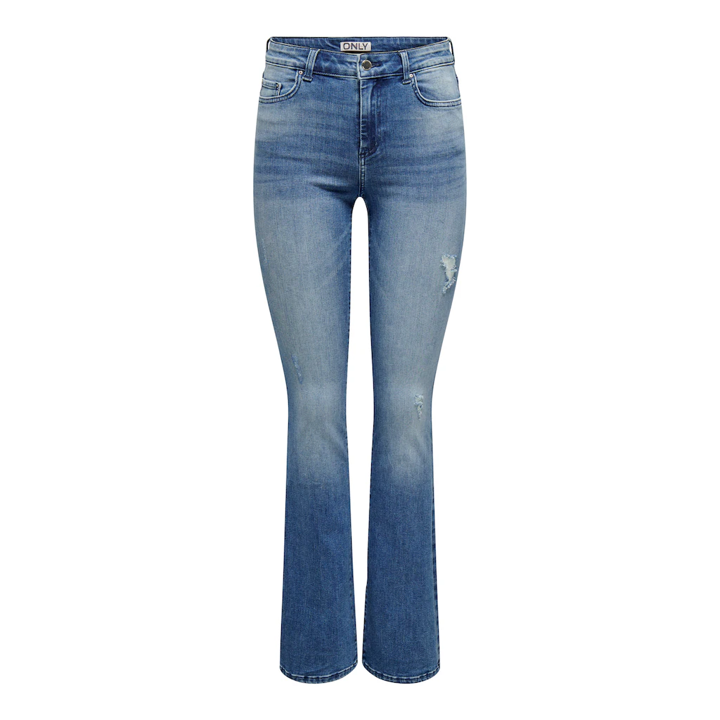 ONLY Bootcut-Jeans »ONLBLUSH MID FLARED DEST ANA671« mit Destroyed Effekt