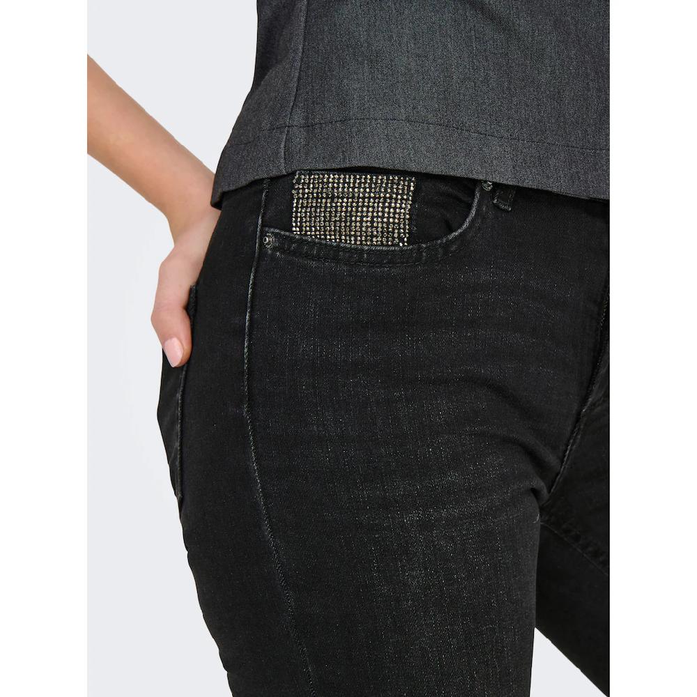 ONLY Bootcut-Jeans »ONLBLUSH RHINESTONE MID FLARE DNM TAI«