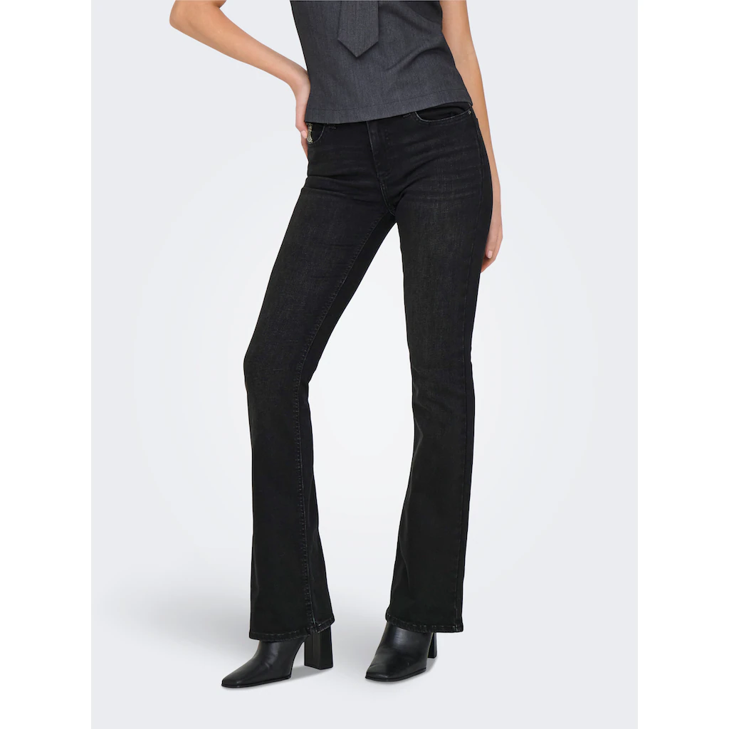 ONLY Bootcut-Jeans »ONLBLUSH RHINESTONE MID FLARE DNM TAI«