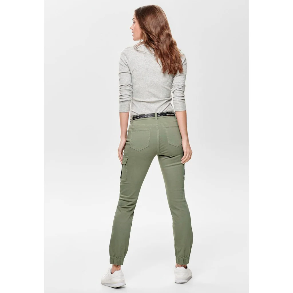 ONLY Cargohose »ONLMISSOURI REG ANK CARGO PNT NOOS« Mit Stretchsäumen