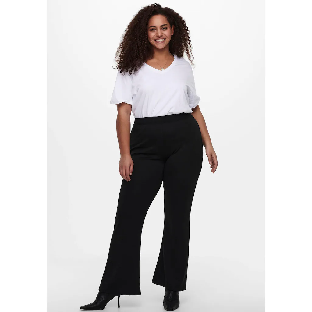 ONLY CARMAKOMA Jerseyhose »CARPEVER FLARED PANTS JRS NP«