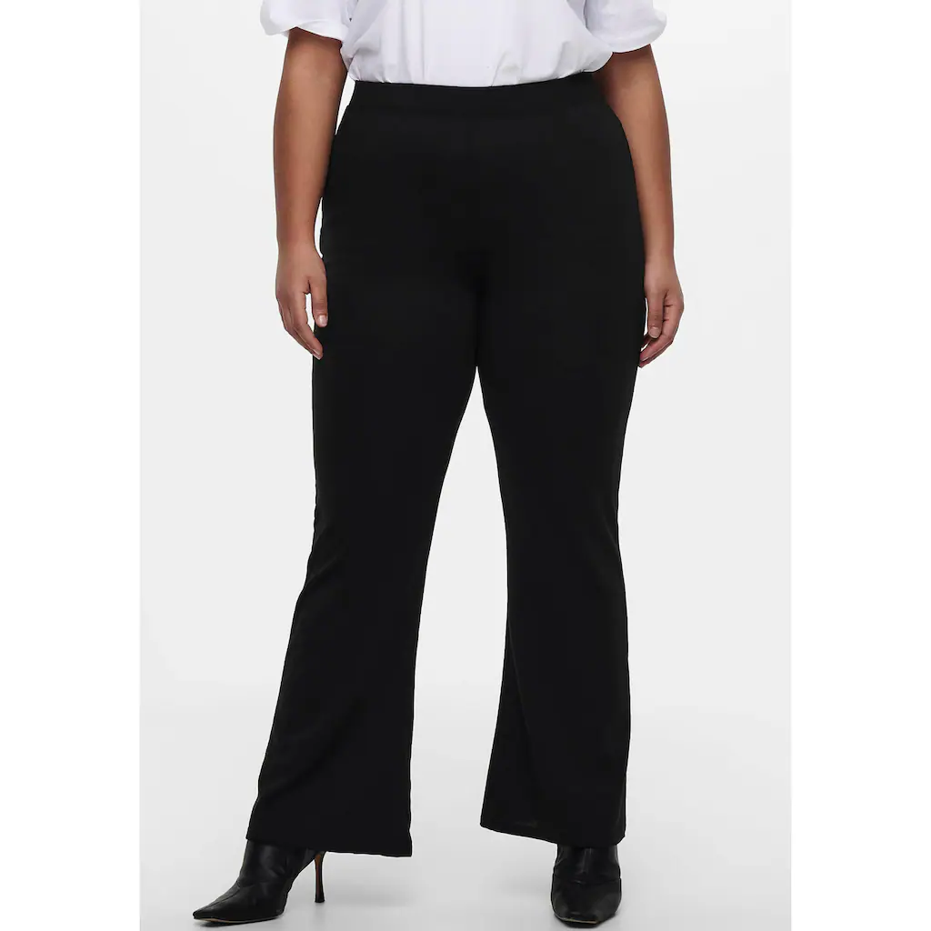 ONLY CARMAKOMA Jerseyhose »CARPEVER FLARED PANTS JRS NP«