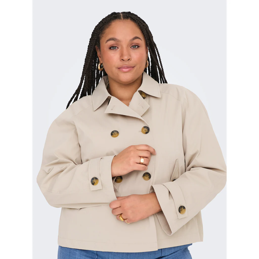 ONLY CARMAKOMA Kurzjacke »CARAPRIL LIFE SHORT TRENCHCOAT OTW NOOS«