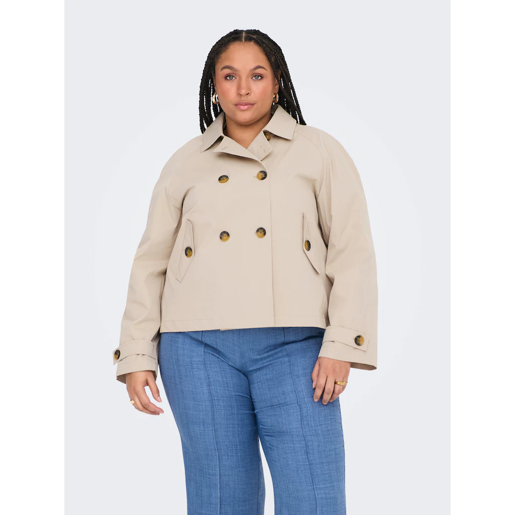 ONLY CARMAKOMA Kurzjacke »CARAPRIL LIFE SHORT TRENCHCOAT OTW NOOS«