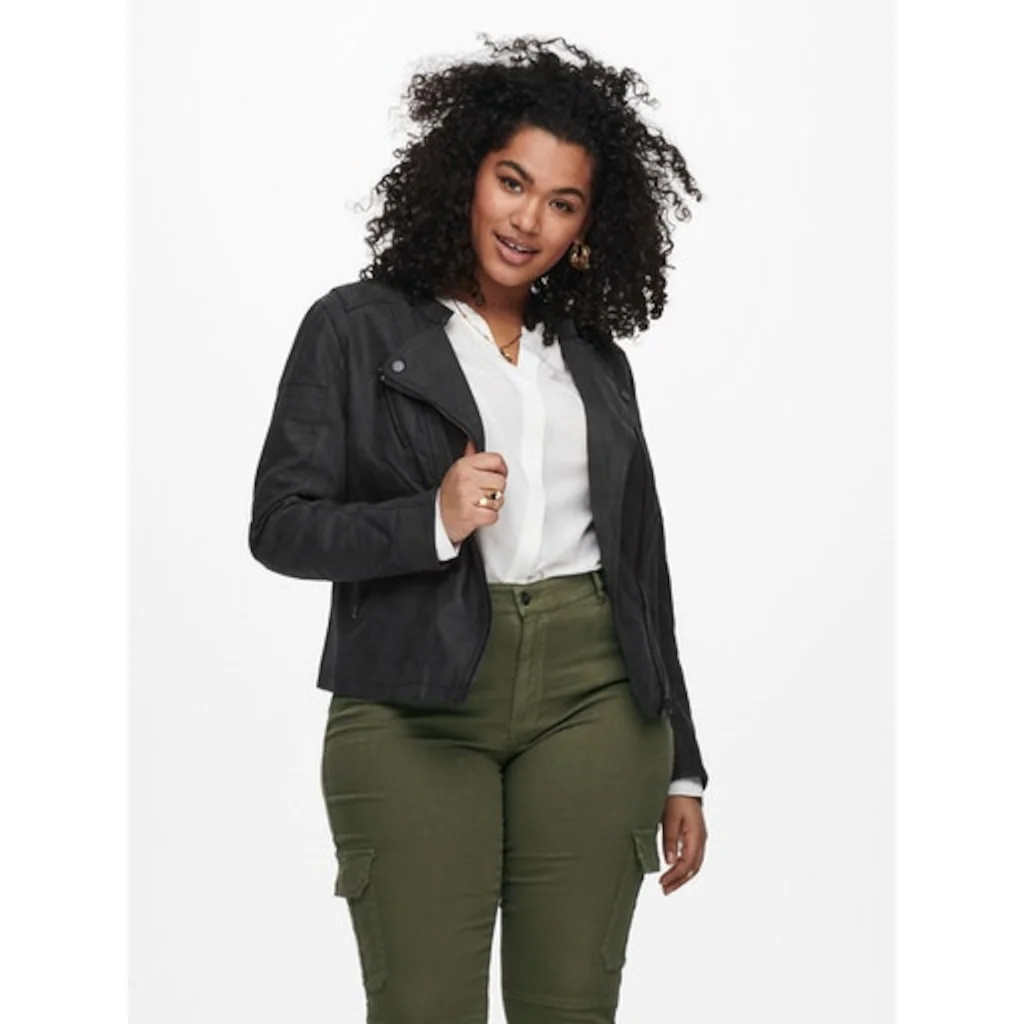 ONLY CARMAKOMA Lederimitatjacke »CARAVANA FAUX LEATHER BIKER OTW« Mit Biker-Details