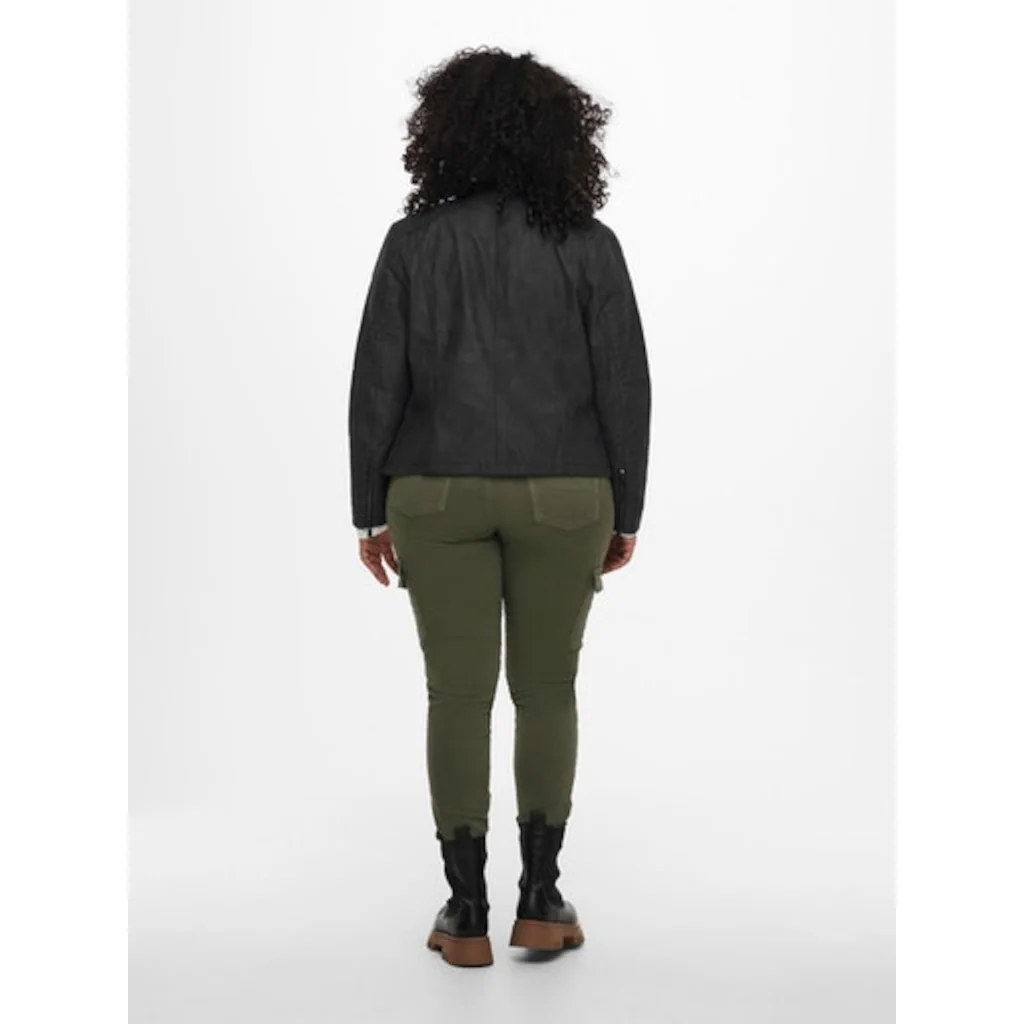 ONLY CARMAKOMA Lederimitatjacke »CARAVANA FAUX LEATHER BIKER OTW« Mit Biker-Details