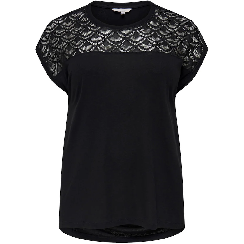 ONLY CARMAKOMA Longshirt »CARFLAKE« Vorn In Spitzenoptik