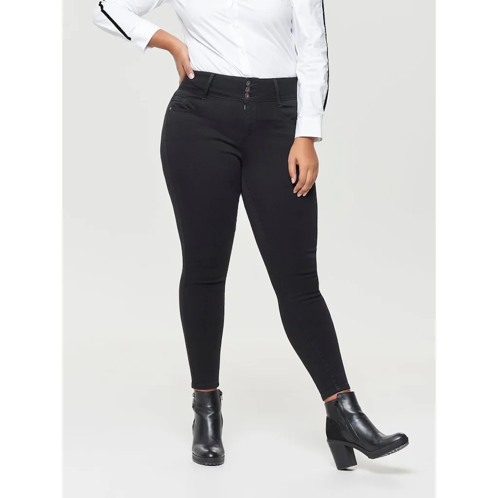 ONLY CARMAKOMA Skinny-fit-Jeans »CARANNA LIFE HW SK ANK JEANS BLACK NOOS«
