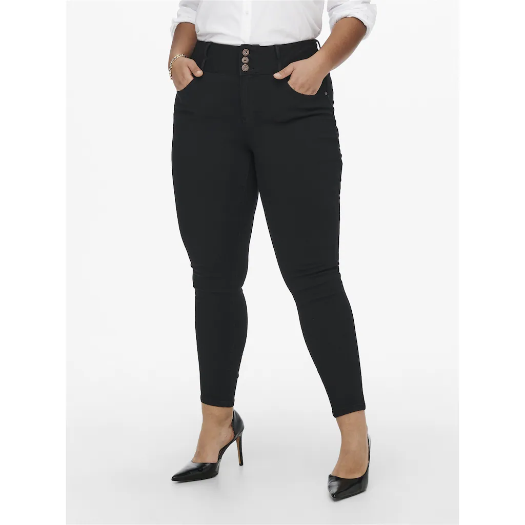 ONLY CARMAKOMA Skinny-fit-Jeans »CARANNA LIFE HW SK ANK JEANS BLACK NOOS«