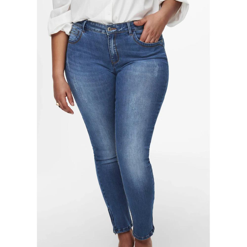 ONLY CARMAKOMA Skinny-fit-Jeans »CARKARLA REG SK ANKLE ZIP JNS« Mit Reißverschluss Am Beinabschluss