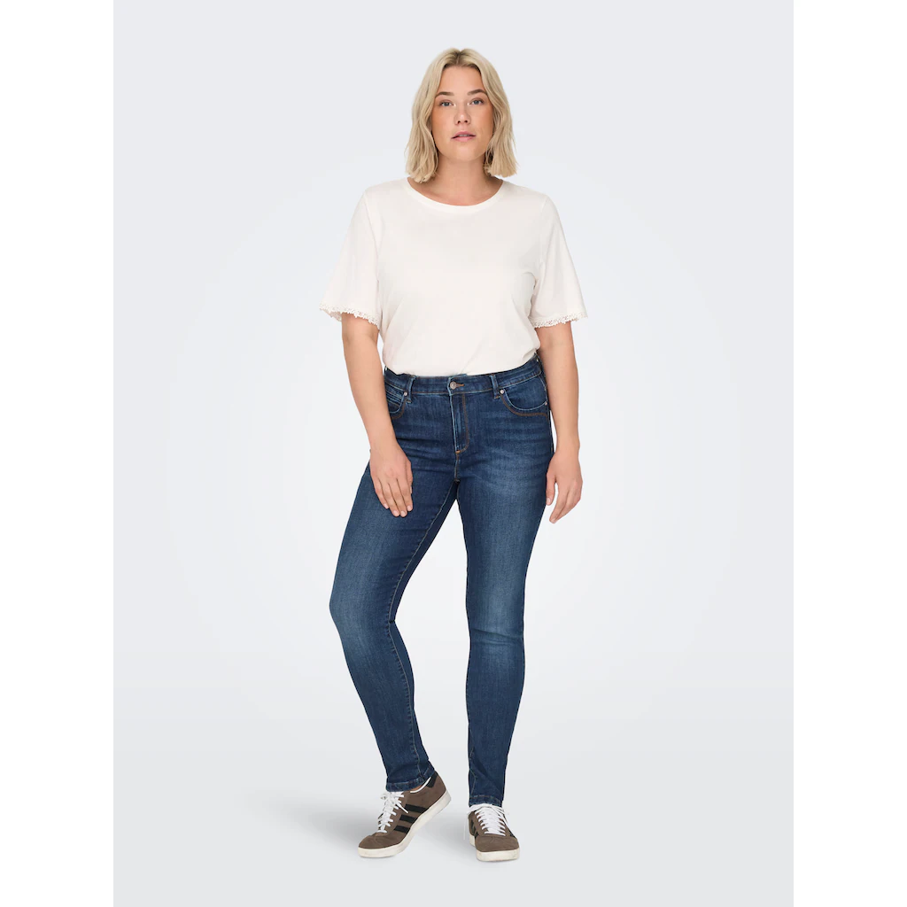 ONLY CARMAKOMA Skinny-fit-Jeans »CARKARLA REG SK ANK ZIP DNM BJ581 NOOS«