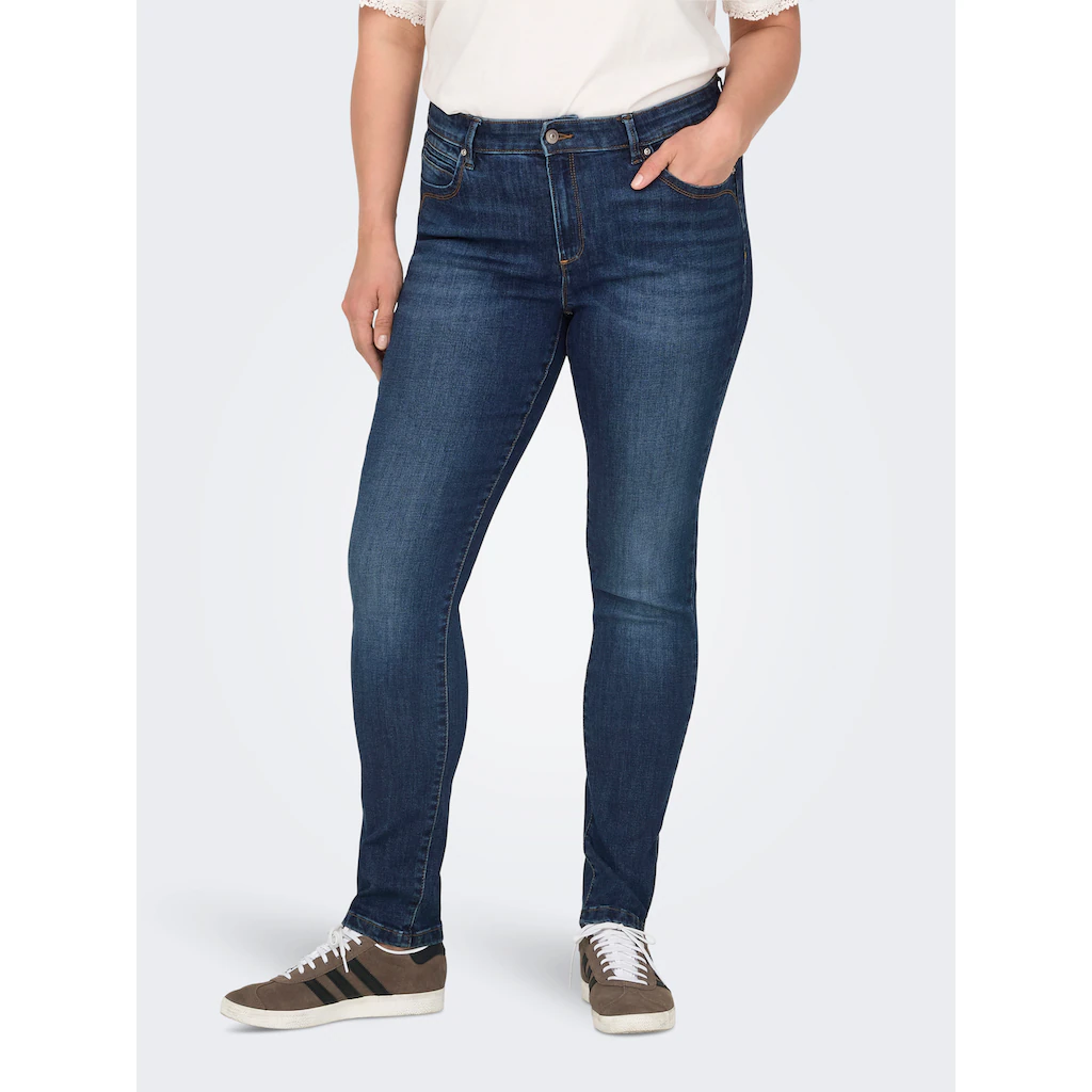 ONLY CARMAKOMA Skinny-fit-Jeans »CARKARLA REG SK ANK ZIP DNM BJ581 NOOS«