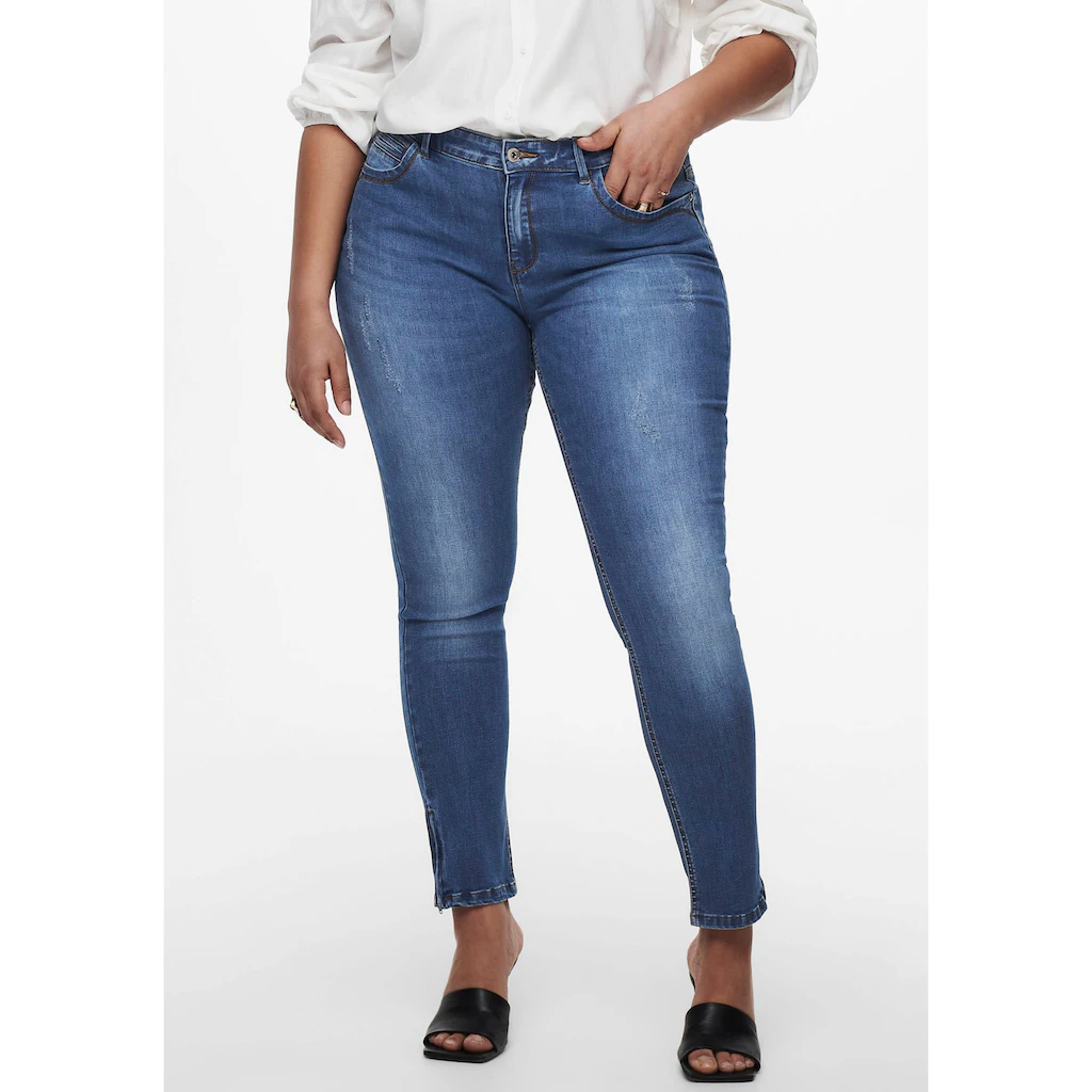 ONLY CARMAKOMA Skinny-fit-Jeans »CARKARLA REG SK ANKLE ZIP JNS« mit Reißverschluss am Beinabschluss