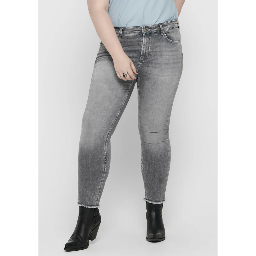 ONLY CARMAKOMA Skinny-fit-Jeans »CARWILLY REG SK ANK JNS« in washed-out Optik