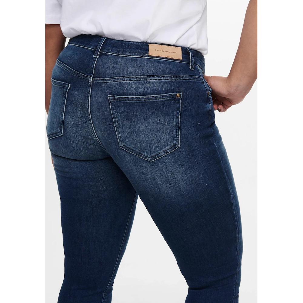 ONLY CARMAKOMA Skinny-fit-Jeans »CARWILLY REG SKINNY ANK JEANS« Mit Fransensaum
