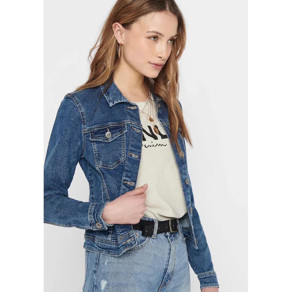 ONLY Jeansjacke »ONLTIA DNM JACKET MB BEX02 NOOS« In Leichter Used-Waschung Mit Stretch