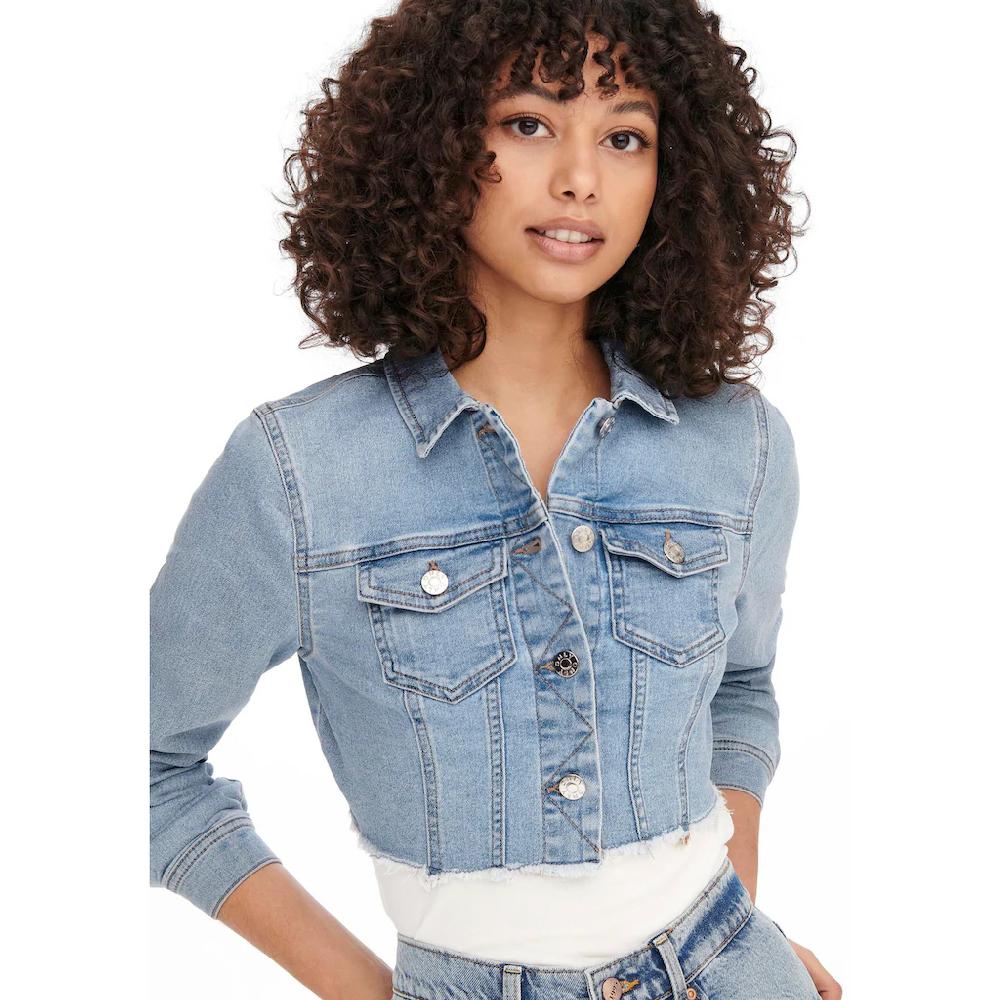 ONLY Jeansjacke »ONLWONDER LS CROPPED DNM JACKET GUA NOOS«