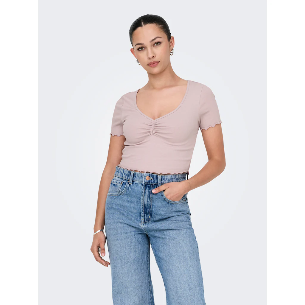 ONLY Kurzarmshirt »ONLBETTY S/S V-NECK TOP CC JRS«