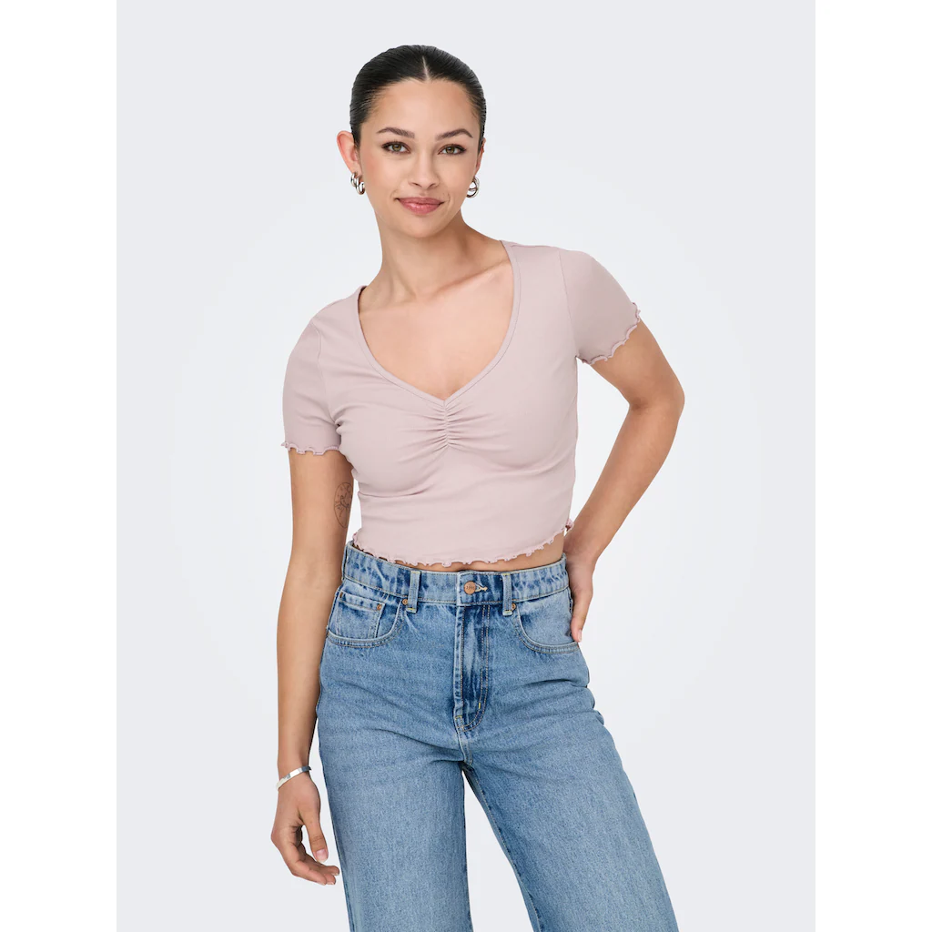 ONLY Kurzarmshirt »ONLBETTY S/S V-NECK TOP CC JRS«