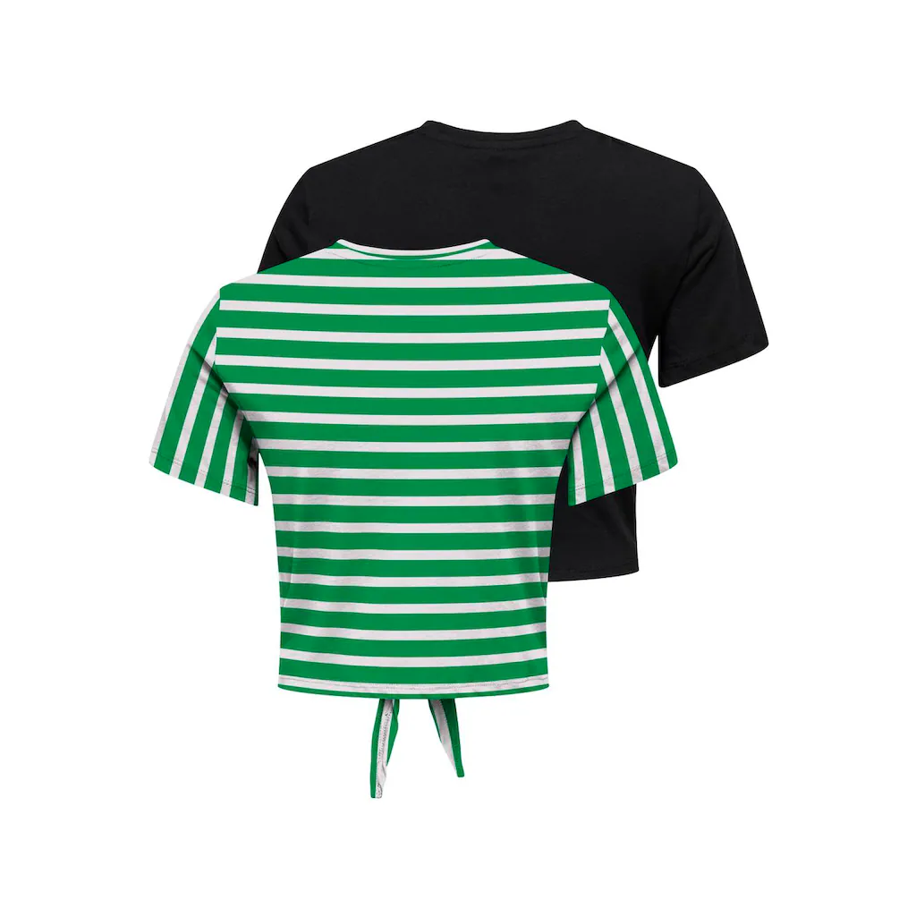 ONLY Kurzarmshirt »ONLMAY LIFE S/S SHORT KNOT TOP BOX 2PACK« (Set 2 Tlg.)