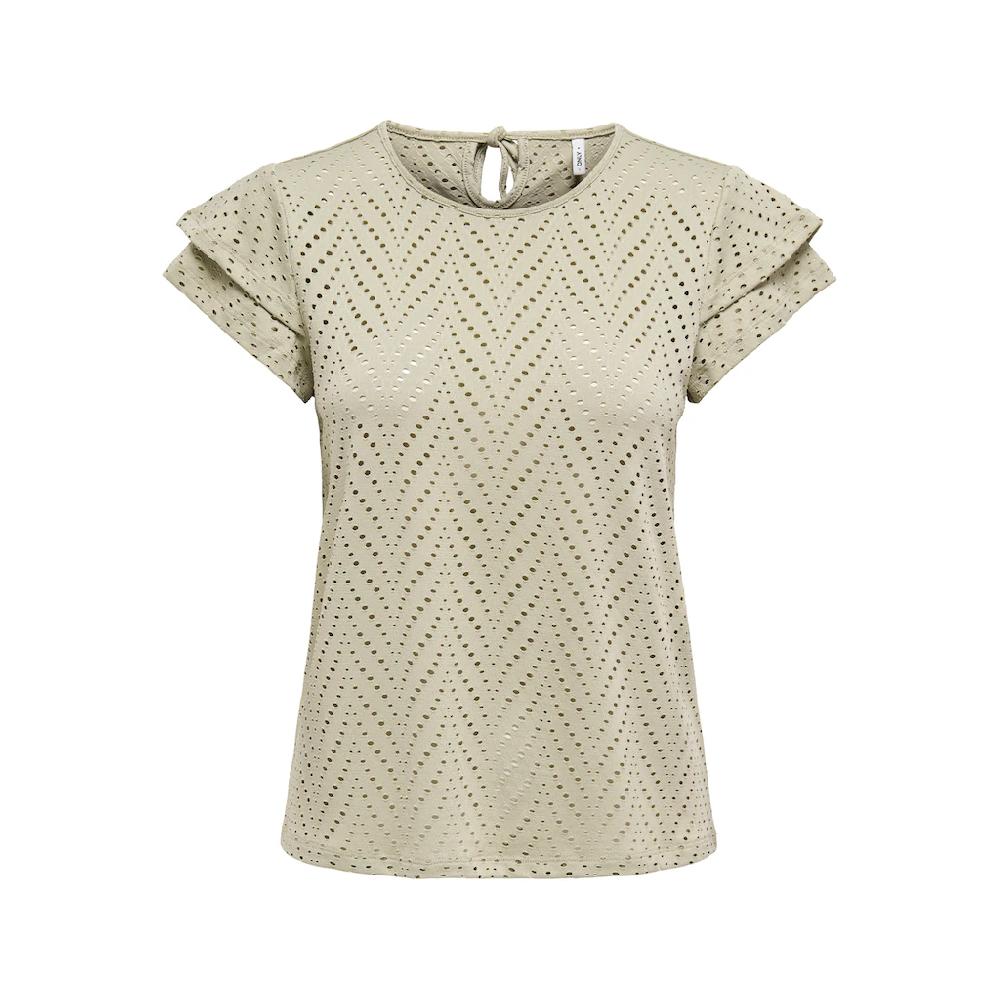 ONLY Kurzarmshirt »ONLSMILLA S/S O-NECK FRILL TOP JRS«