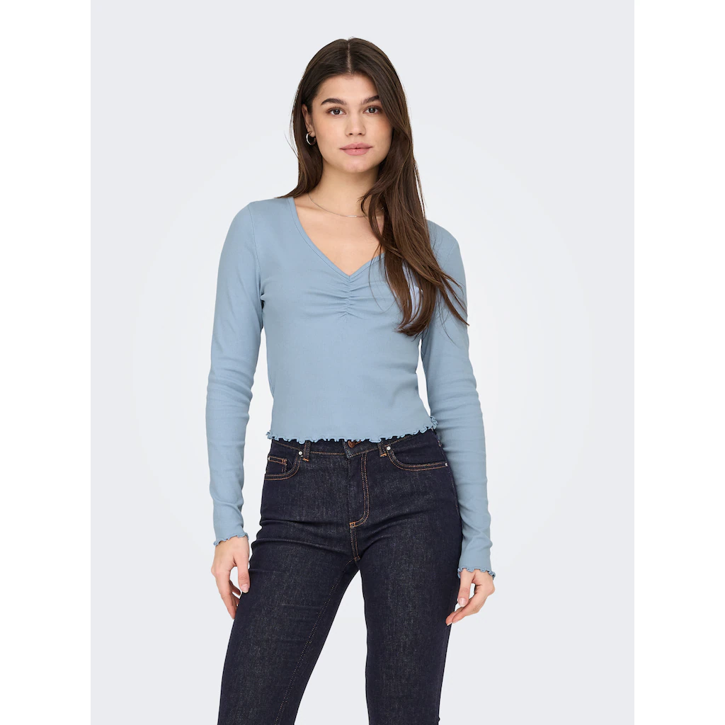 ONLY Langarmshirt »ONLBETTY L/S V-NECK TOP CC JRS«