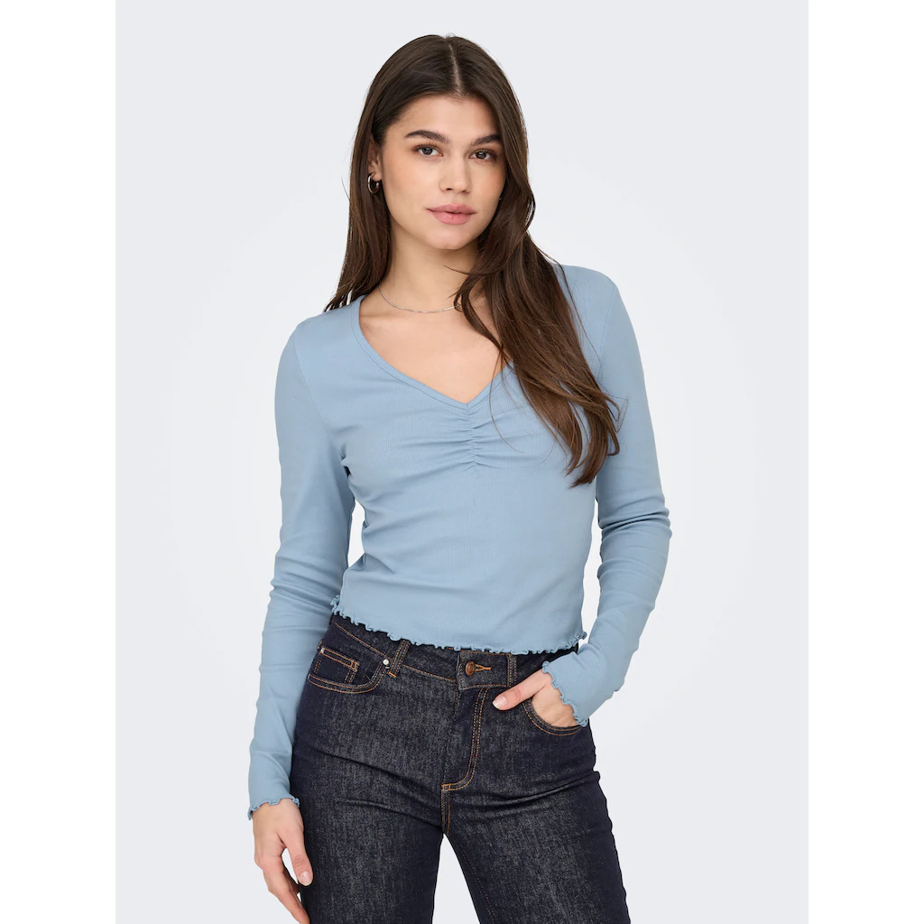 ONLY Langarmshirt »ONLBETTY L/S V-NECK TOP CC JRS«